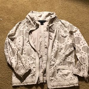 White House black market cropped tan jacket